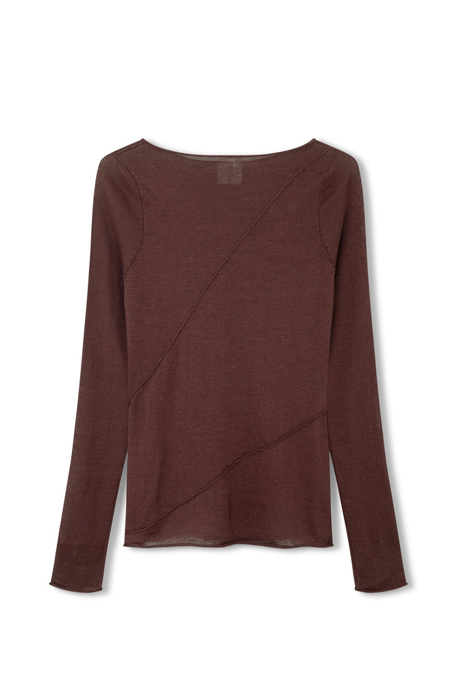CURRANT PANELLED KNIT TOP